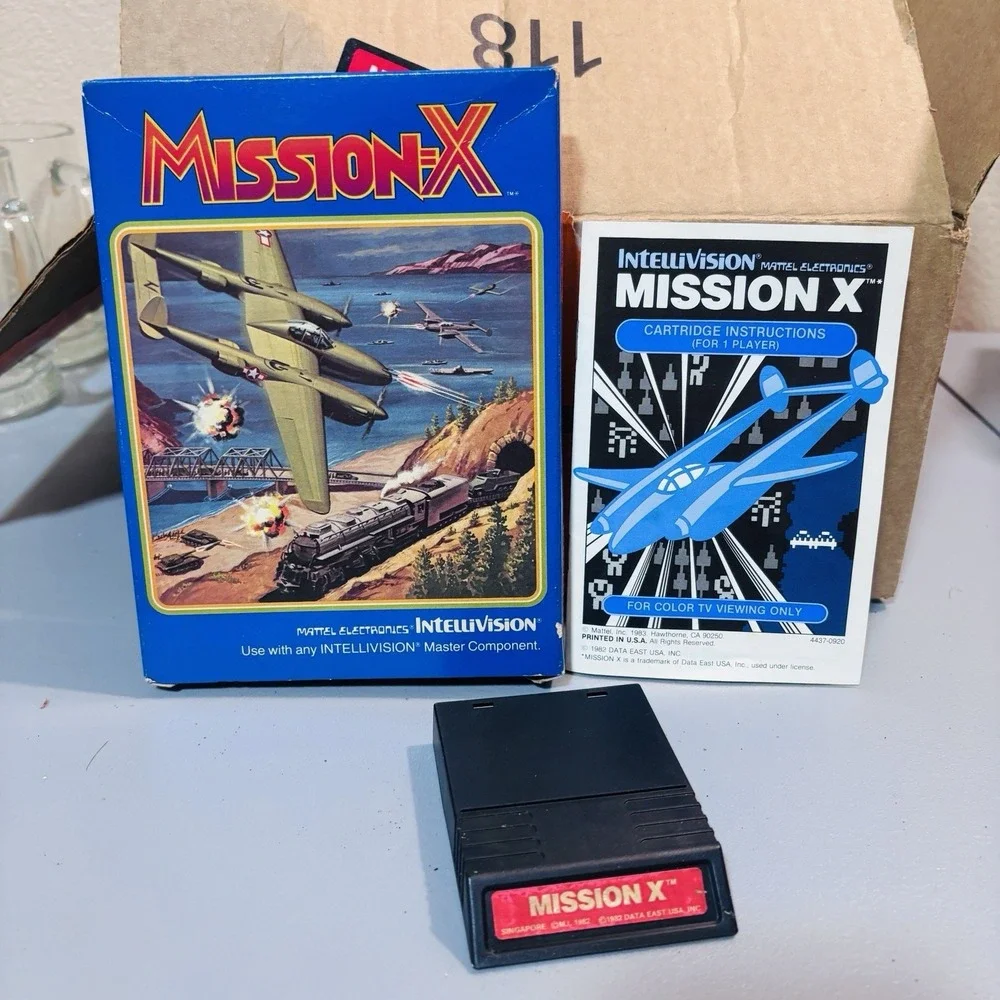 Mission X Mattel Intellivision 1982 Game In Box With Manual Clean